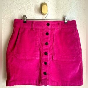 WILD FABLE | Women’s Size 10 Hot Pink Corduroy Skirt w/ Pockets & Button Closure